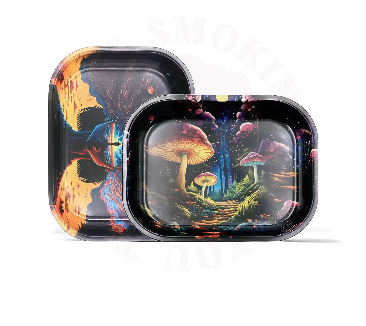 Rick & Morty Design Rolling Tray – Metal, Durable & Easy to Clean